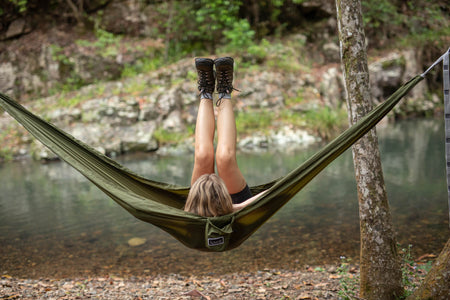 Olive - Ultra Light Recycled Hammock with Straps