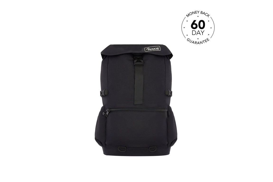 Midnight Black - Recycled Travel Backpack