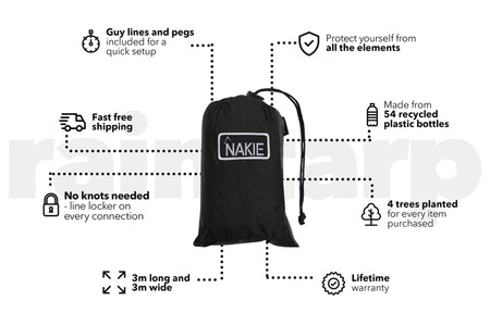 Black - Ultralight Tarp No Knots