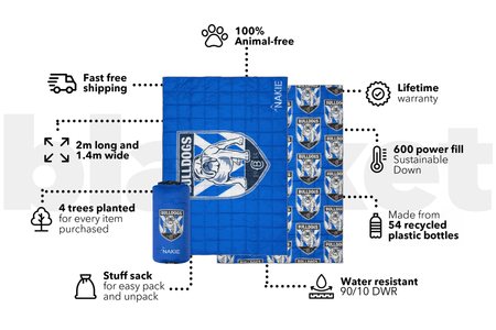 Bulldogs - NRL Sustainable Down Puffy Blanket
