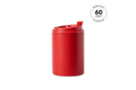 Red insulated coffee cup with flip-top lid and Nakie branding visible on front preview #12
