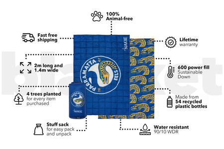 Eels - NRL Sustainable Down Puffy Blanket