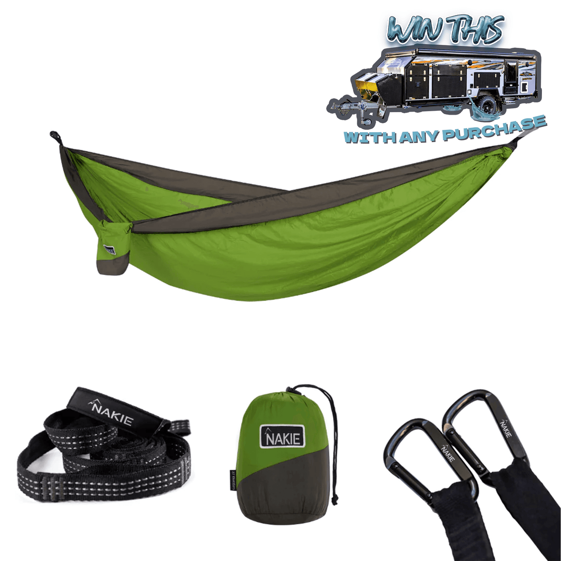 Forest Green - Recycled Hammock with Straps