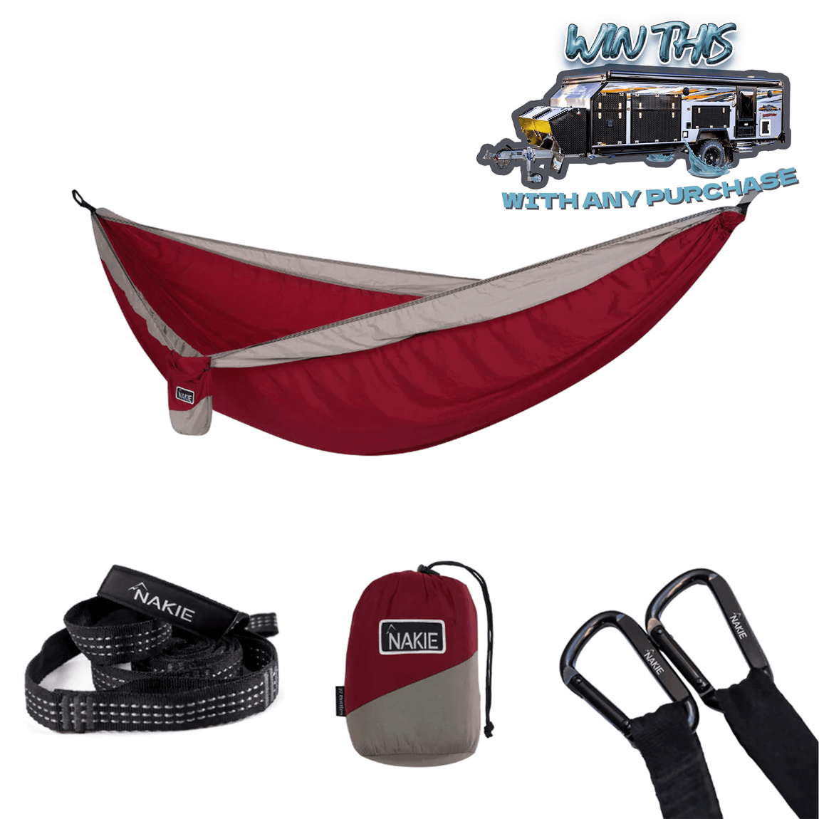 Merlot Red - Recycled Hammock with Straps