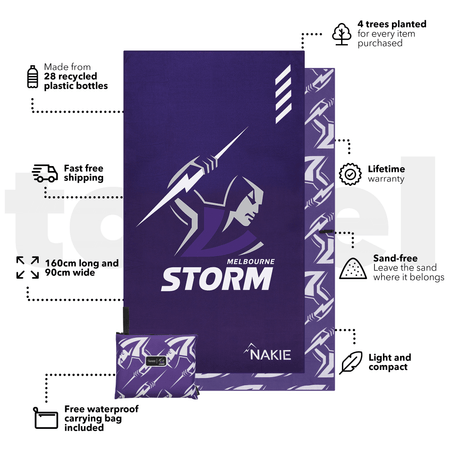 Storm - NRL Recycled Sand Free Beach Towel