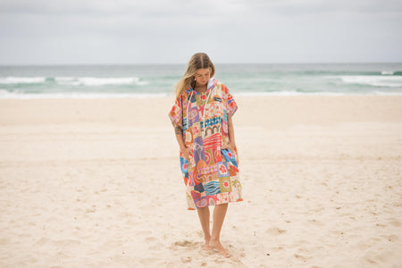 Retro Shores - Hooded Towel Recycled Sand Free