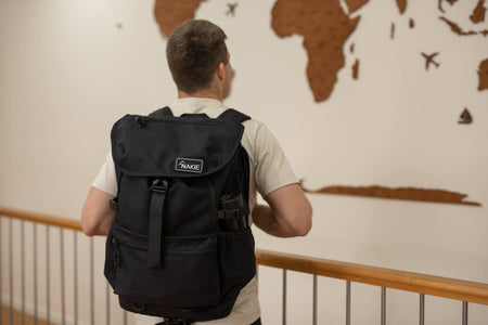 Midnight Black - Recycled Travel Backpack