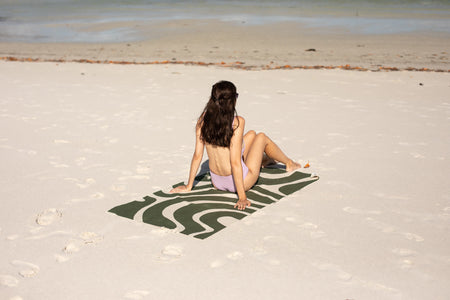 Eucalyptus Green - Recycled Sand Free Beach Towel