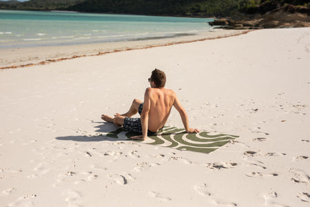 Eucalyptus Green - Recycled Sand Free Beach Towel