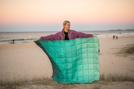 Horizon Green - Sustainable Down Puffy Blanket