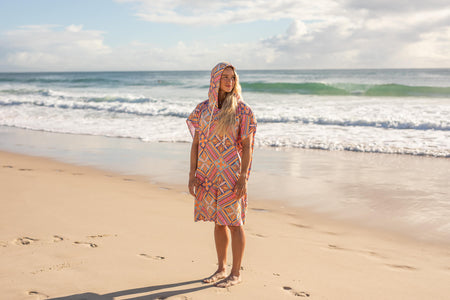 Rosy Tides - Hooded Towel Recycled Sand Free | Made From 100% Recycled Material | NAKIE Nakie Rosy Tides - Hooded Towel Recycled Sand Free | Made From 100% Recycled Material | NAKIE Nakie