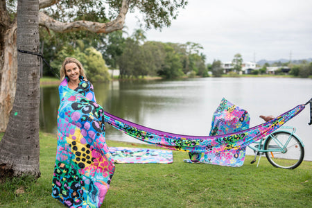 Kasey Rainbow - Sustainable Down Puffy Blanket