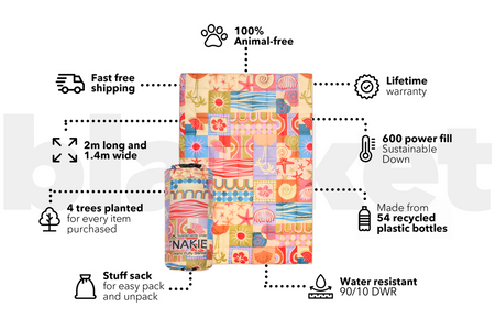 Retro Shores - Sustainable Down Puffy Blanket