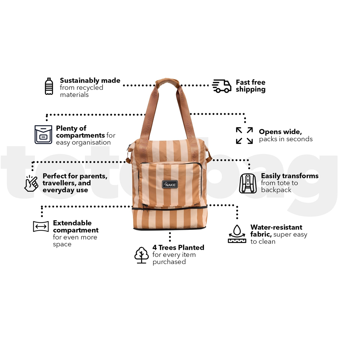 Sandy Trails - Recycled Tote Bag