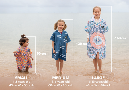 Salty Waves - Kids Hooded Towel Recycled Sand Free