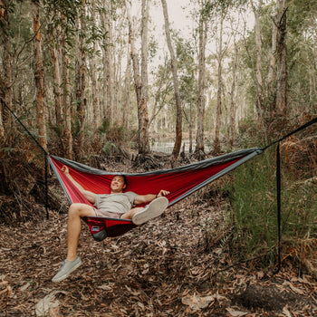 Merlot Red - Recycled Double Hammock with Straps - Nakie