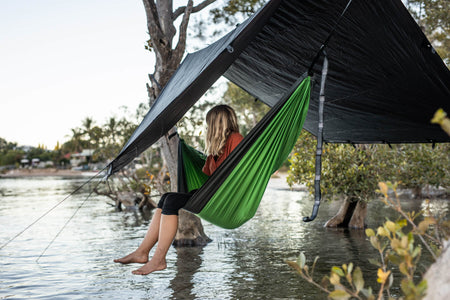 Recycled Hammock and Tarp Combo, Made From 100% Recycled Material